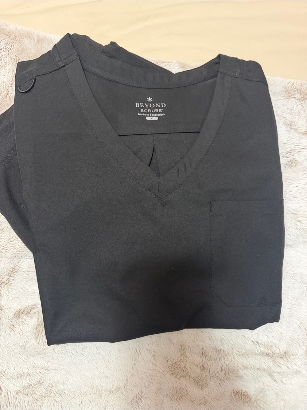 Beyond Scrubs Women's Black V-Neck Scrub Top